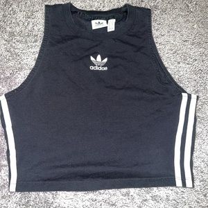 Adidas 3-stripe black crop top